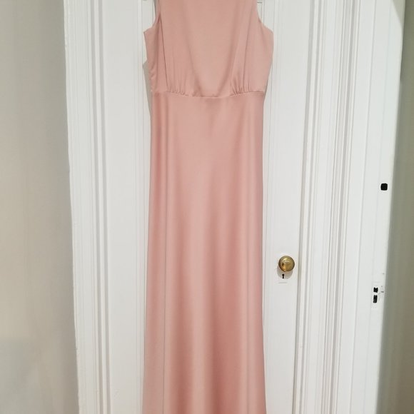 BHLDN Beckett Satin Charmeuse Maxi Dress (Pink) - Bridesmaid Dress - Picture 2 of 5